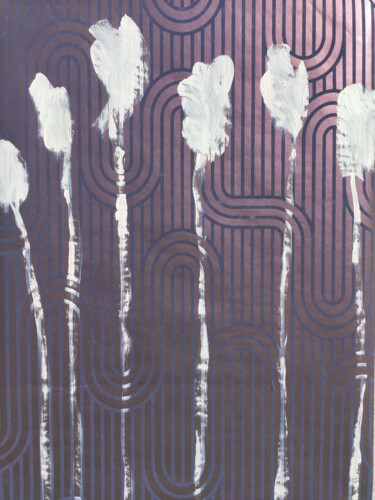 Malerei mit dem Titel "Six blanches" von Eric Ullrich, Original-Kunstwerk, Acryl