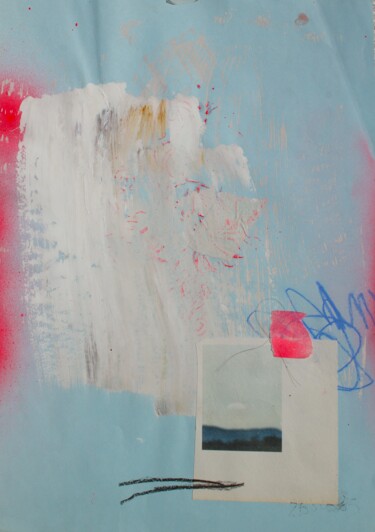 Schilderij getiteld "Bleu nuage 2" door Eric Ullrich, Origineel Kunstwerk, Acryl