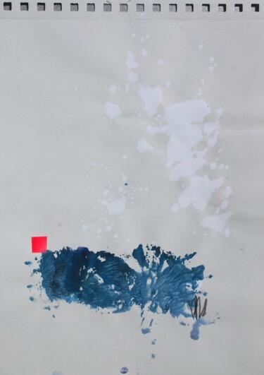 Malerei mit dem Titel "Carré rouge brume b…" von Eric Ullrich, Original-Kunstwerk, Acryl