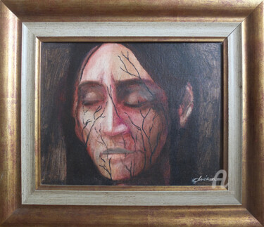 Painting titled "Le Christ Peinture…" by Laurent Guérin, Original Artwork, Acrylic Mounted on Wood Stretcher frame