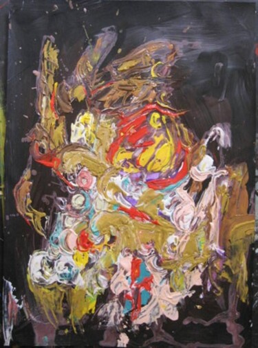 Painting titled "ochre in the centre" by Ulrich De Balbian, Original Artwork, Oil