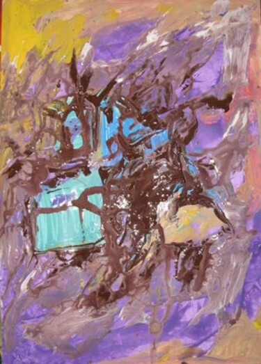 Painting titled "violet back a" by Ulrich De Balbian, Original Artwork, Oil