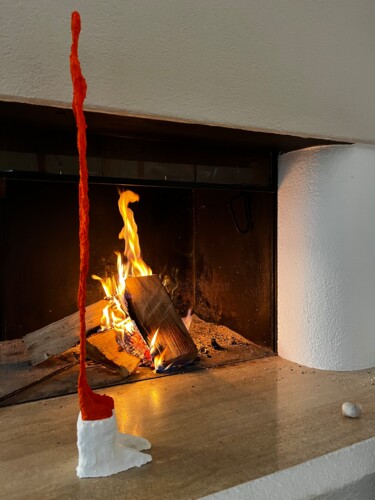 Sculpture intitulée "The Guardian of Fire" par Ulrich Ernst Nievergelt, Œuvre d'art originale, Argile