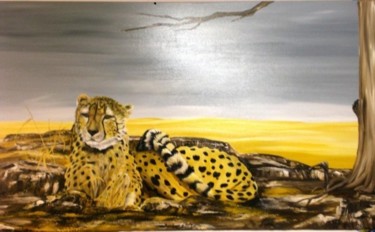 Painting titled "Gepard" by Ulrike Holbinger, Original Artwork, Oil