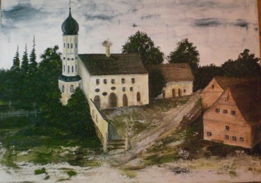 Painting titled "Castle "Puech", Bav…" by Ulrike Holbinger, Original Artwork, Oil