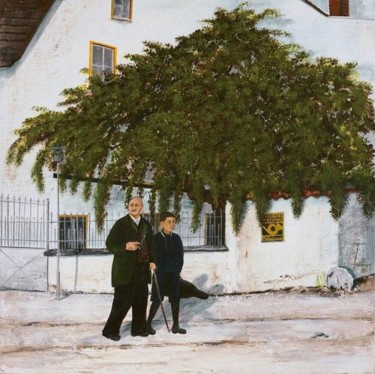 Painting titled "Father and Son" by Ulrike Holbinger, Original Artwork, Oil