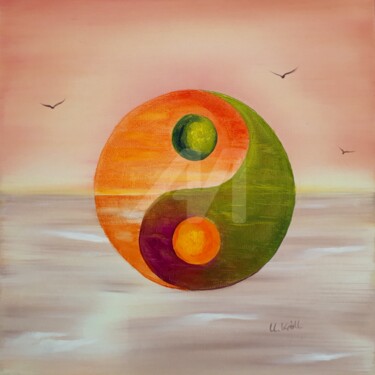 Yin und Yang Malerei mit dem Titel "Yin und Yang" von Ulrike Kröll, Original-Kunstwerk, Öl