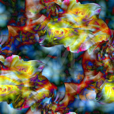 Digital Arts titled "Rosenarrangement" by Ulrike Kröll, Original Artwork, Digital Painting