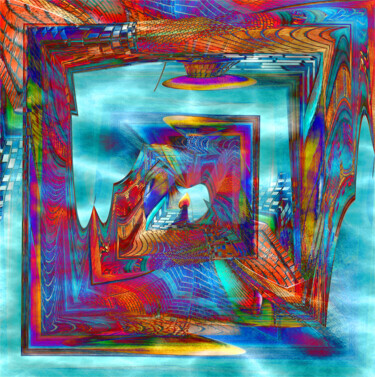 Digitale Kunst mit dem Titel "Kleine Reise" von Ulrike Kröll, Original-Kunstwerk, Digitale Malerei