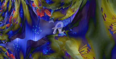 Цифровое искусство под названием "Blue lights" - Ulrike Kröll, Подлинное произведение искусства, Цифровая живопись