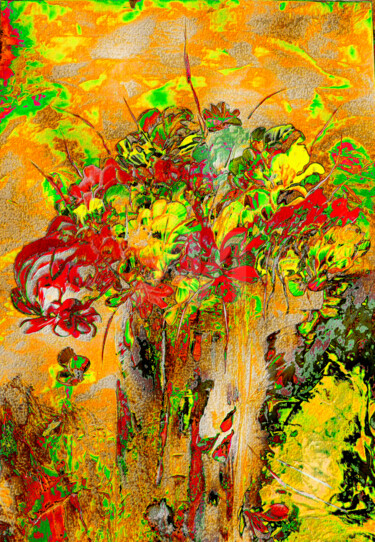 Digitale Kunst mit dem Titel "Blumen - selbst gep…" von Ulrike Kröll, Original-Kunstwerk, Digitale Malerei