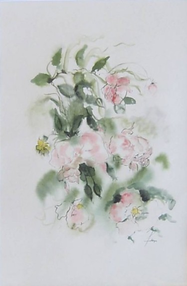 Malerei mit dem Titel "Rosa stellata mirif…" von Ulrike Pusch, Original-Kunstwerk