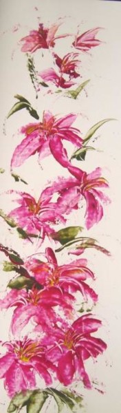 Malerei mit dem Titel "Pink Phantasie" von Ulrike Pusch, Original-Kunstwerk, Öl
