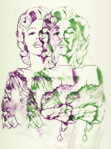 Arte digital titulada "Marilyn Monroe doub…" por Ivan Venerucci, Obra de arte original, Pintura Digital