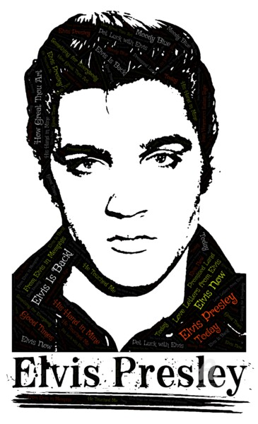 Digitale Kunst getiteld "Elvis Presley tribu…" door Ivan Venerucci, Origineel Kunstwerk, Digitaal Schilderwerk