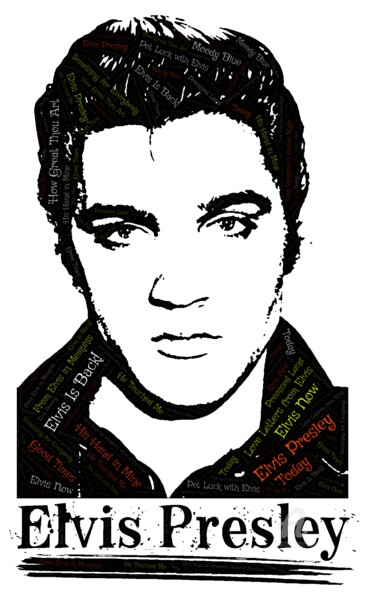 Elvis Presley tribute Arts numériques intitulée "Elvis Presley tribu…" par Ivan Venerucci, Œuvre d'art originale, Peinture numérique