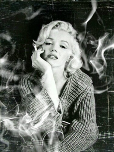 Artes digitais intitulada "Smoke and Marilyn" por Ivan Venerucci, Obras de arte originais, Foto Montagem