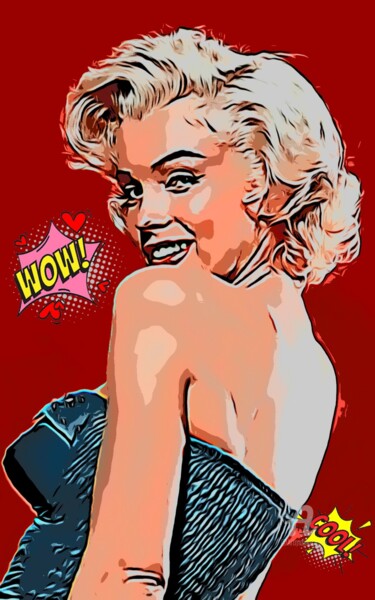 Digitale Kunst mit dem Titel "Marilyn dea" von Ivan Venerucci, Original-Kunstwerk, Digitale Malerei