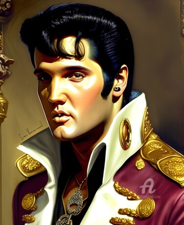 Arte digitale intitolato "Elvis Presley the k…" da Ivan Venerucci, Opera d'arte originale, Lavoro digitale 2D