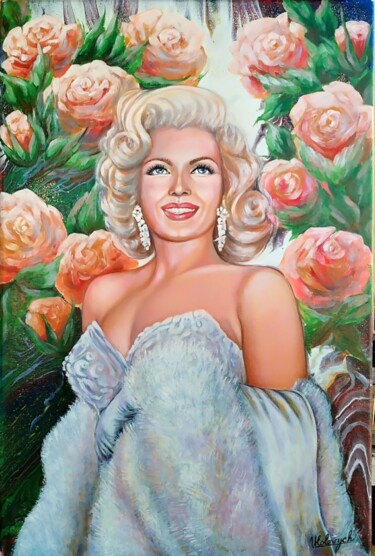 Pintura intitulada "Marilyn" por Ulyana Holevych, Obras de arte originais, Óleo Montado em Armação em madeira