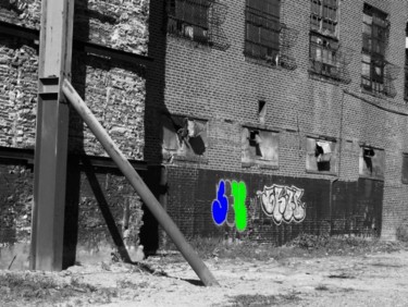Photography titled "blue/green lettering" by Ulysses Mcghee, Original Artwork