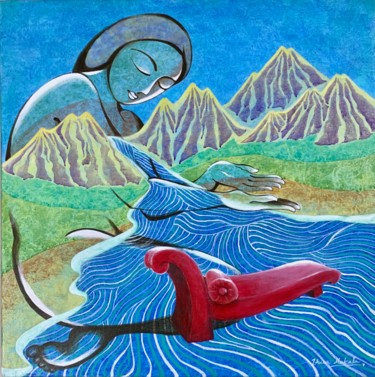 Peinture intitulée "Aloukikam 2 (sublim…" par Uma Makala, Œuvre d'art originale, Acrylique