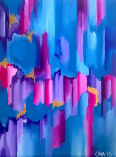 Painting titled "Crystal Lakes" by Uma Aslam, Original Artwork