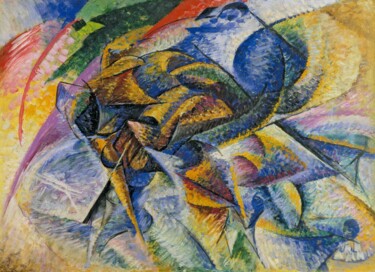 Painting titled "Dynamism of a Cycli…" by Umberto Boccioni, Original Artwork, Oil