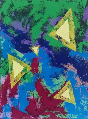 Pittura intitolato "Triangoli in superf…" da Umberto Malatesta, Opera d'arte originale, Acrilico