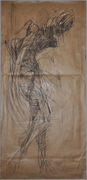 Disegno intitolato "The Bended One | Po…" da Edward Umiński, Opera d'arte originale, Carbone