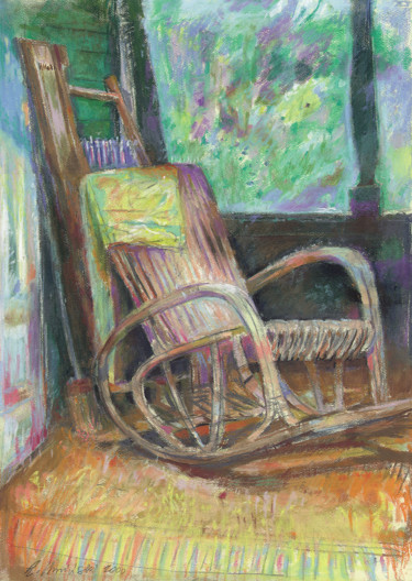 Pintura intitulada "Armchair on the ver…" por Edward Umiński, Obras de arte originais, Pastel