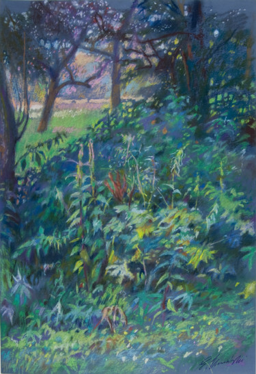 Malerei mit dem Titel "South in the Inwald…" von Edward Umiński, Original-Kunstwerk, Pastell