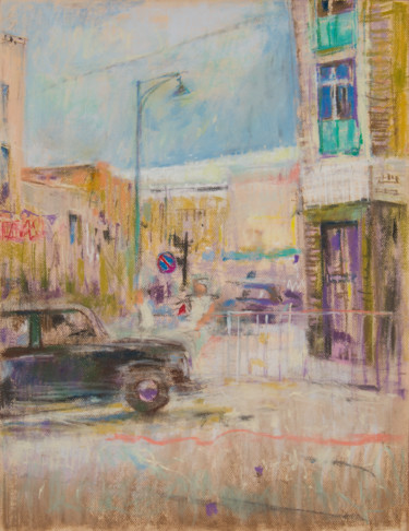 Peinture intitulée "London taxi  |  Lon…" par Edward Umiński, Œuvre d'art originale, Pastel