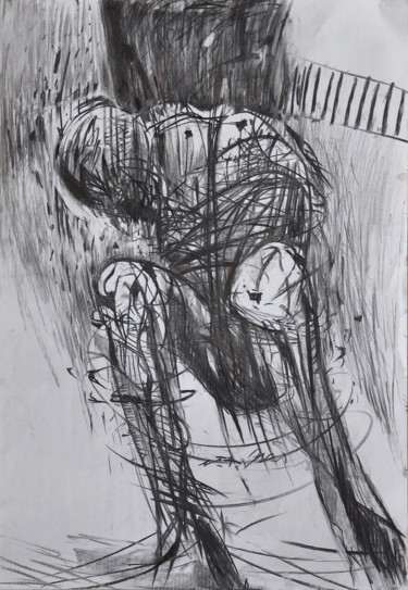 「The Entangled One |…」というタイトルの描画 Edward Umińskiによって, オリジナルのアートワーク, 木炭