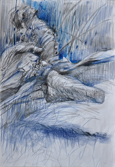Rysunek zatytułowany „Olśnienie | The Fla…” autorstwa Edward Umiński, Oryginalna praca, Węgiel drzewny