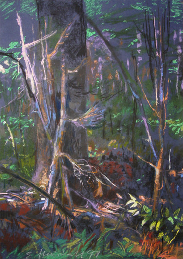 Painting titled "Kryjówka | Hide" by Edward Umiński, Original Artwork, Pastel