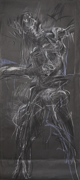 Dibujo titulada "Jestem | I am" por Edward Umiński, Obra de arte original, Carbón