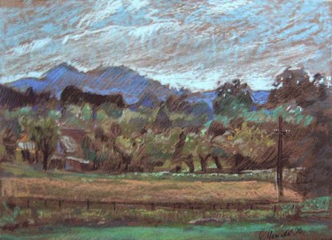 Malarstwo zatytułowany „Przedgórze | In fro…” autorstwa Edward Umiński, Oryginalna praca, Pastel