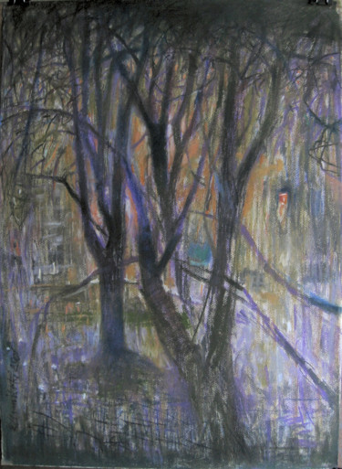 Painting titled "Drzewa VII | Trees…" by Edward Umiński, Original Artwork, Pastel