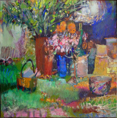 Painting titled "Still life with an…" by Edward Umiński, Original Artwork, Oil