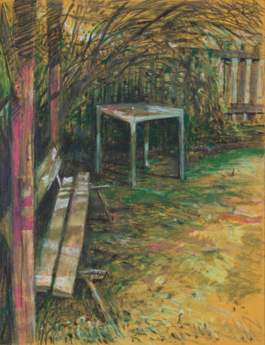 Schilderij getiteld "Zapomniany stolicze…" door Edward Umiński, Origineel Kunstwerk, Pastel