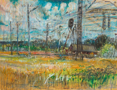Pintura intitulada "Torowiska | Tracks" por Edward Umiński, Obras de arte originais, Pastel