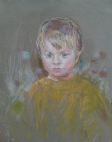 Peinture intitulée "Portret AUGUSTKA" par Edward Umiński, Œuvre d'art originale, Pastel