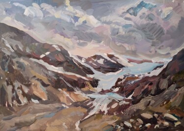 Картина под названием "Горы Кавказа" - Яна Заворзаева, Подлинное произведение искусства, Масло