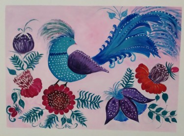 Pintura titulada "Волшебная птица" por Milla, Obra de arte original, Acrílico