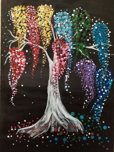 Peinture intitulée "Дерево желаний" par Milla, Œuvre d'art originale, Acrylique