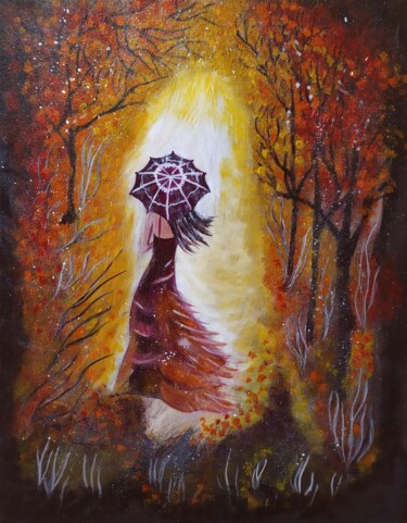 Painting titled "Иди на свой свет" by Milla, Original Artwork, Acrylic Mounted on Wood Panel