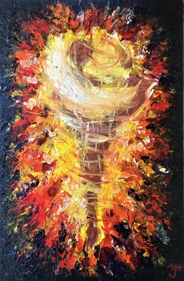Картина под названием "ON FIRE" - Анастасия Науменко, Подлинное произведение искусства, Масло