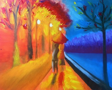 Painting titled "AUTUMN IN MY HEART" by Anastasiia Naumenko, Original Artwork, Oil