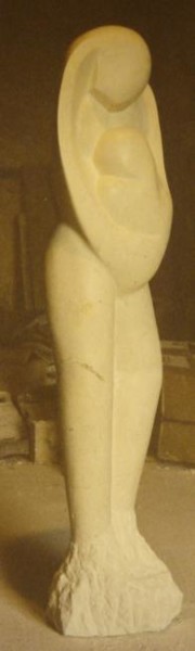 Sculpture intitulée "maternité" par Umo, Œuvre d'art originale, Pierre